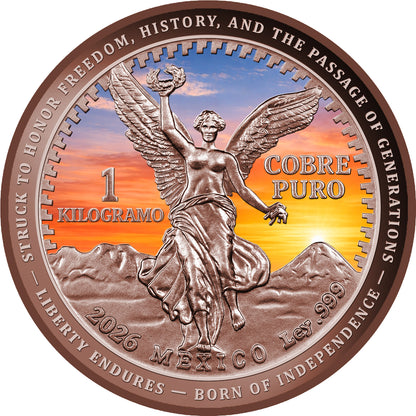 2026 Cameroon Vintage Sunset Libertad 1 Kilo Copper Coin
