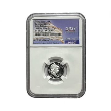 2026-S Emerging Liberty Silver Proof Dime - NGC PF70UC ER 250th Flag Label