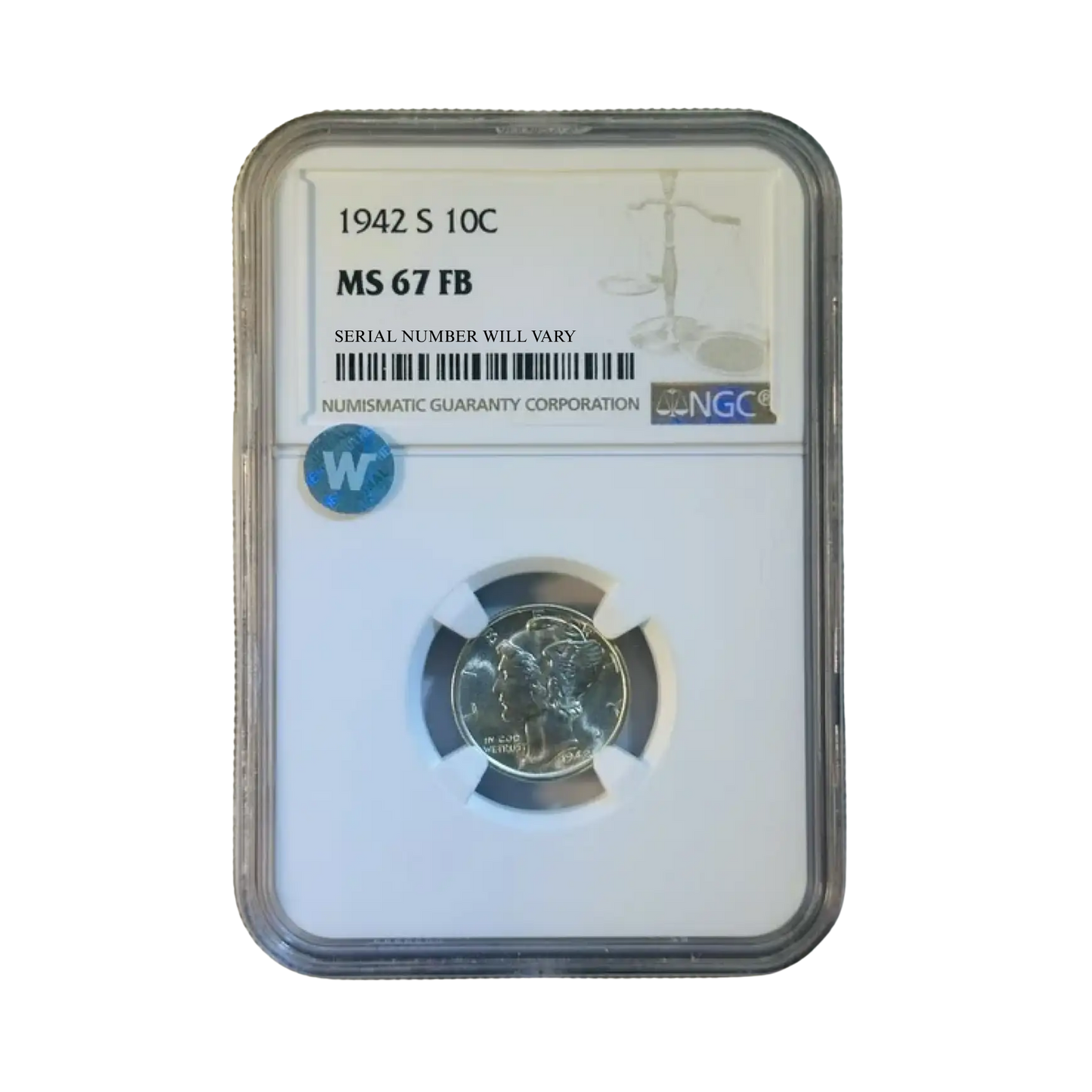 1942-S Mercury Dime - NGC MS67 FB Sight White
