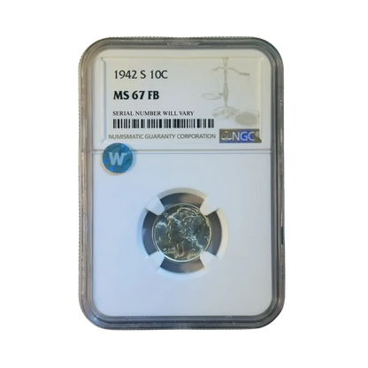 1942-S Mercury Dime - NGC MS67 FB Sight White