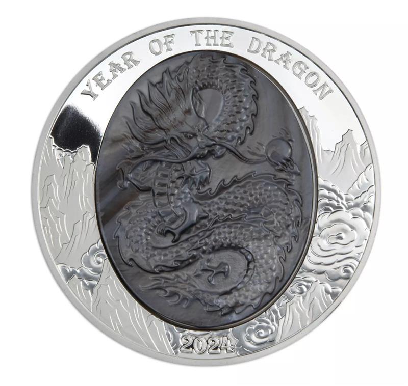 2024 Solomon Islands Mother of Pearl Lunar Year Dragon - 5 oz Silver - CoinsTV