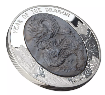 2024 Solomon Islands Mother of Pearl Lunar Year Dragon - 5 oz Silver - CoinsTV