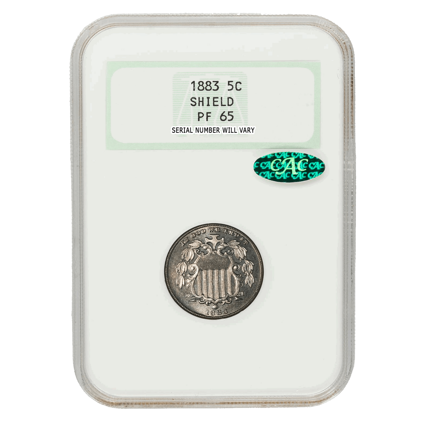 1883 Shield Nickel Philadelphia - NGC PF65 CAC