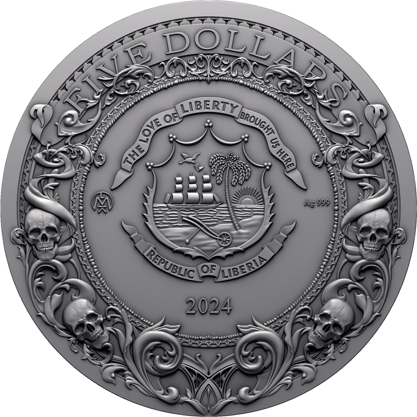 2024 Liberia Darkness Rider 2 oz Silver Coin - CoinsTV