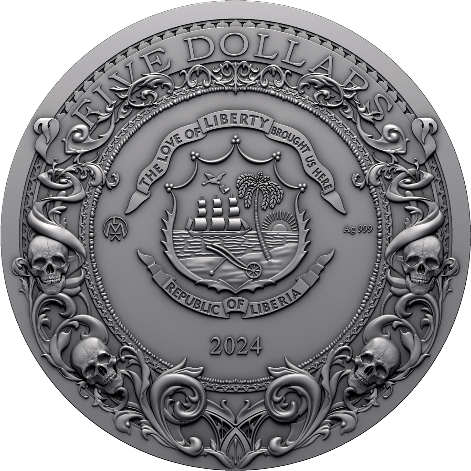 2024 Liberia Darkness Rider 2 oz Silver Coin - CoinsTV