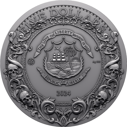 2024 Liberia Darkness Rider 2 oz Silver Coin - CoinsTV
