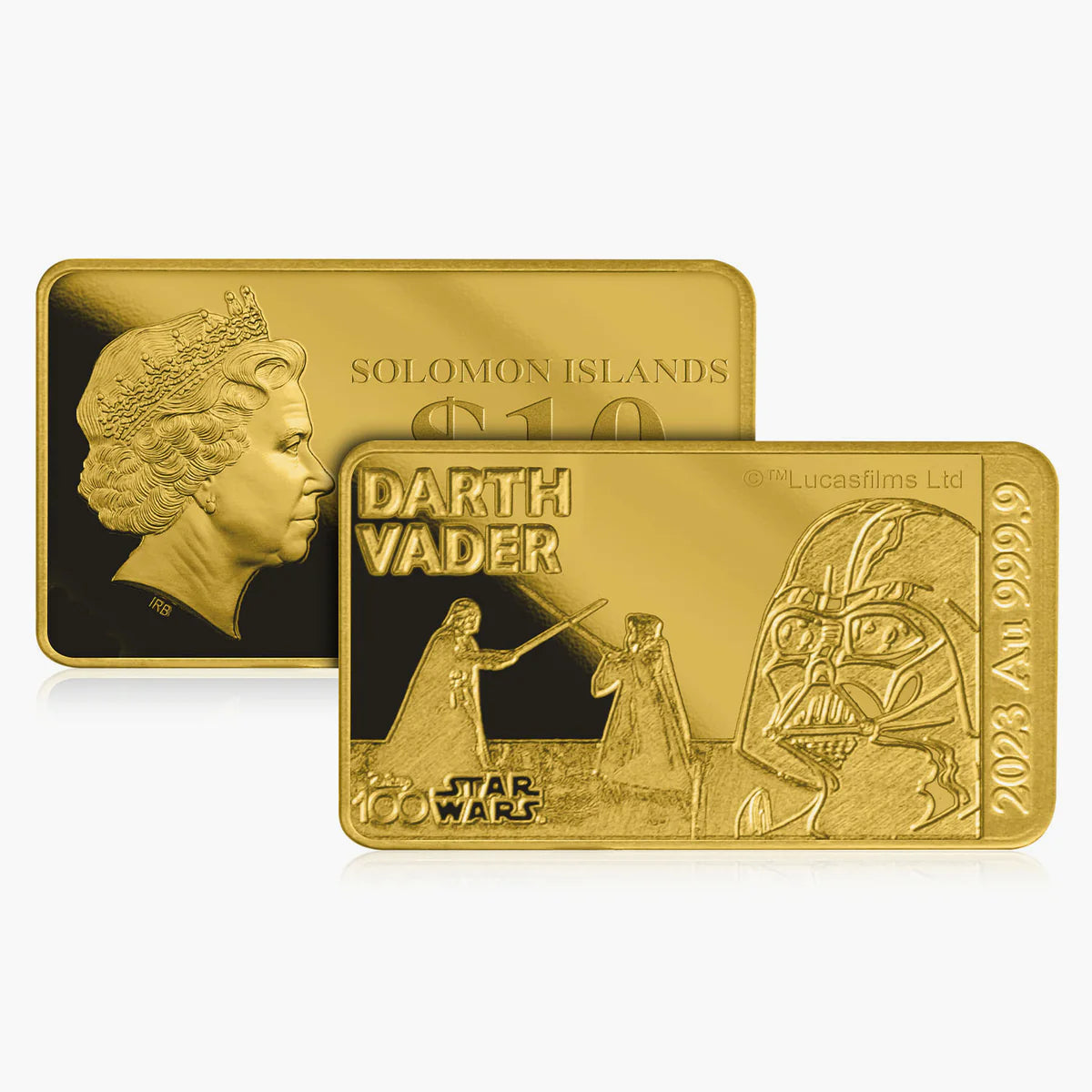 2023 Star Wars Darth Vader Au .9999 1/100oz Gold Proof-like Bar - CoinsTV