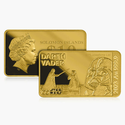 2023 Star Wars Darth Vader Au .9999 1/100oz Gold Proof-like Bar - CoinsTV