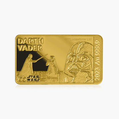2023 Star Wars Darth Vader Au .9999 1/100oz Gold Proof-like Bar - CoinsTV