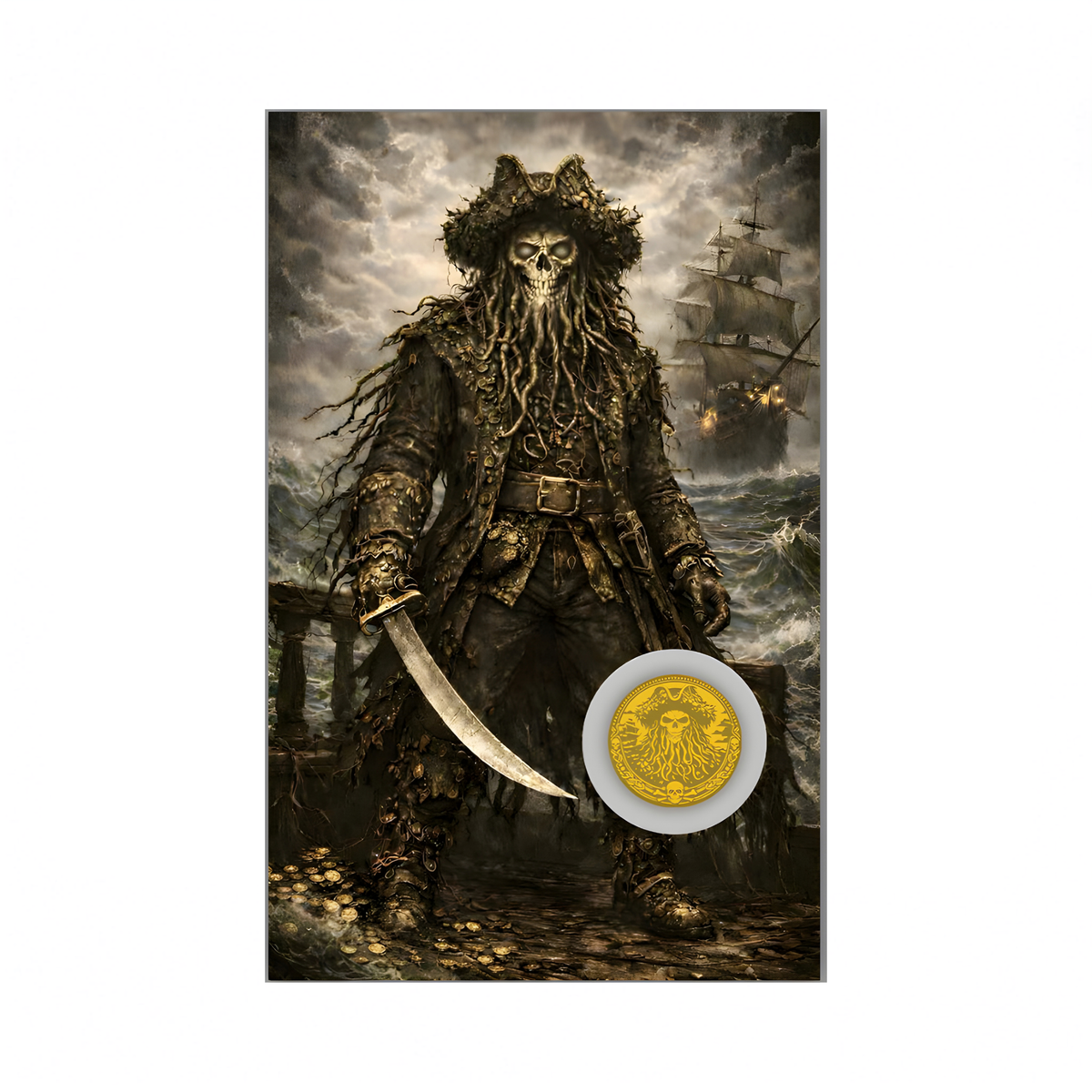 Davy Jones Locker 1/1000 oz Gold Round in Card