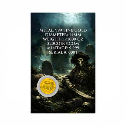 Davy Jones Locker 1/1000 oz Gold Round in Card