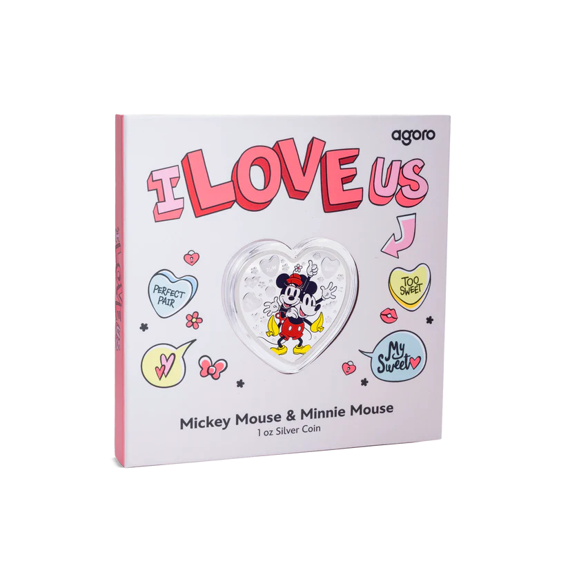 2024 Disney - I LOVE US - Mickey Mouse & Minnie Mouse 1 oz Silver Coin - CoinsTV