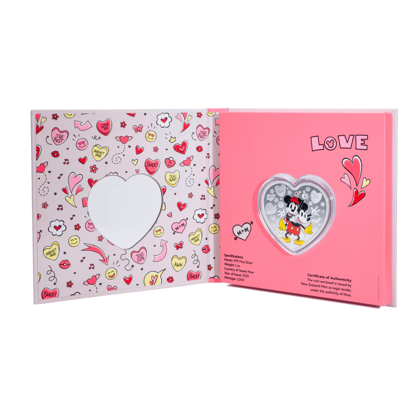 2024 Disney - I LOVE US - Mickey Mouse & Minnie Mouse 1 oz Silver Coin - CoinsTV