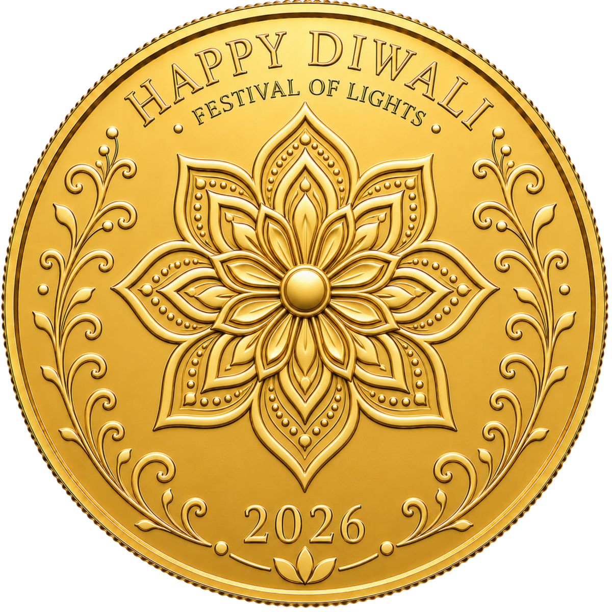2026 Liberia Happy Diwali 1/100 oz Gold - CoinsTV