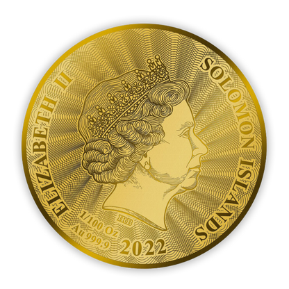 2022 Solomon  Islands Inverted Jenny $10 Most Famous Stamps - 1/100 oz Gold PL - CoinsTV