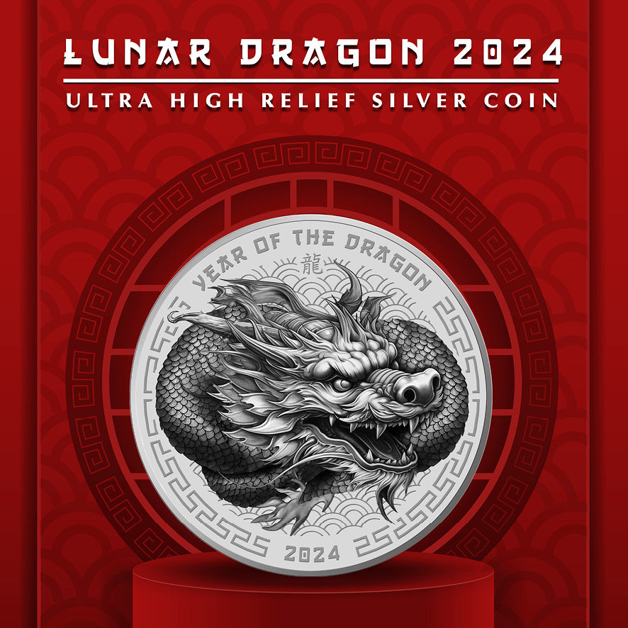 2024 Fiji Year of the Dragon  1 oz Silver UHR