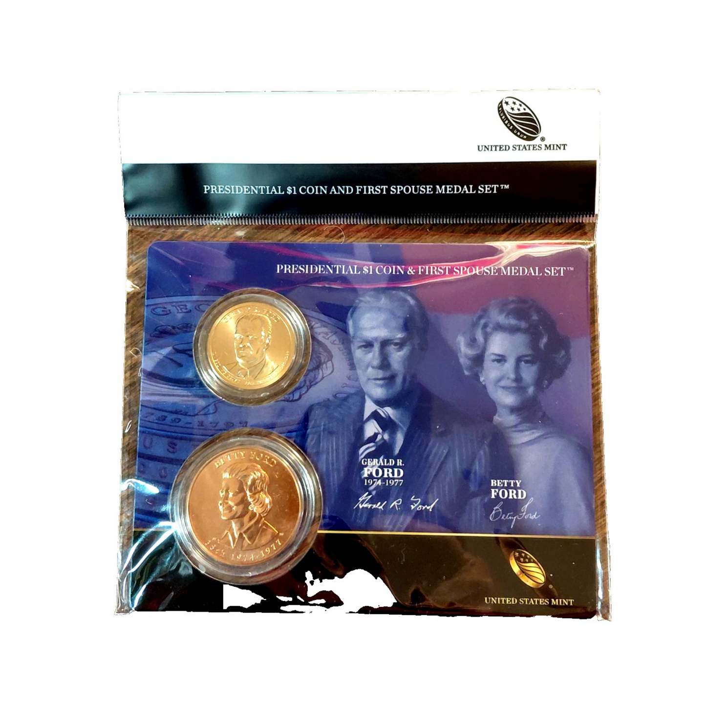Presidential $1 Coin & First Spouse Bronze Medal Set - Gerald R. Ford