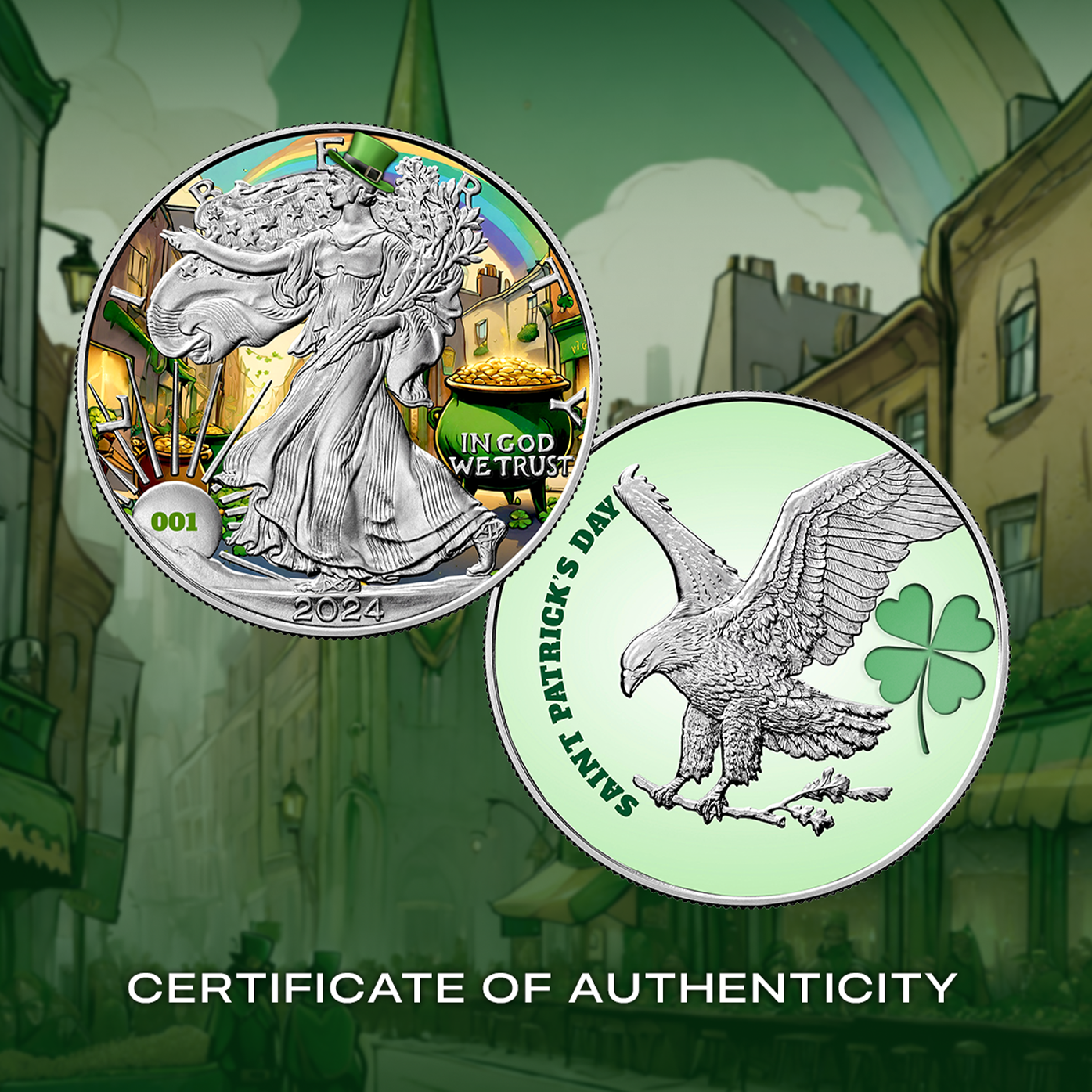 2024 Saint Patricks Day Silver Eagle - Limited Edition - CoinsTV