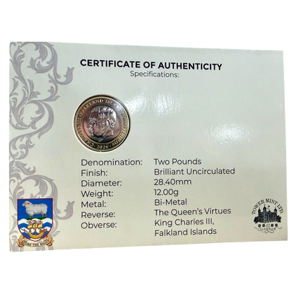 2026 Falkland Islands Queen Elizabeth 100th Birthday 2 Pounds CN Coin in Card