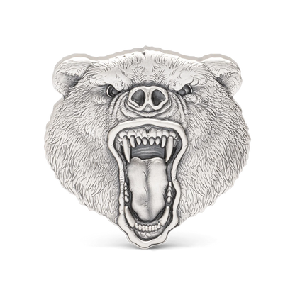 2023 Fierce Nature - Grizzly Bear 2 oz Silver - CoinsTV