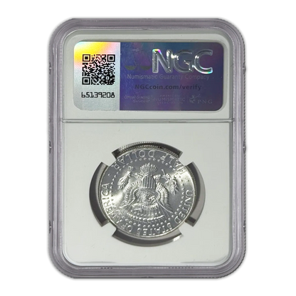 1964 Kennedy Half Dollar - Flag Label and Signature - NGC MS66 - CoinsTV