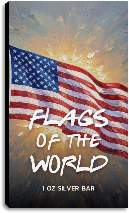 Flags of the World Silver Bar Series - USA - CoinsTV