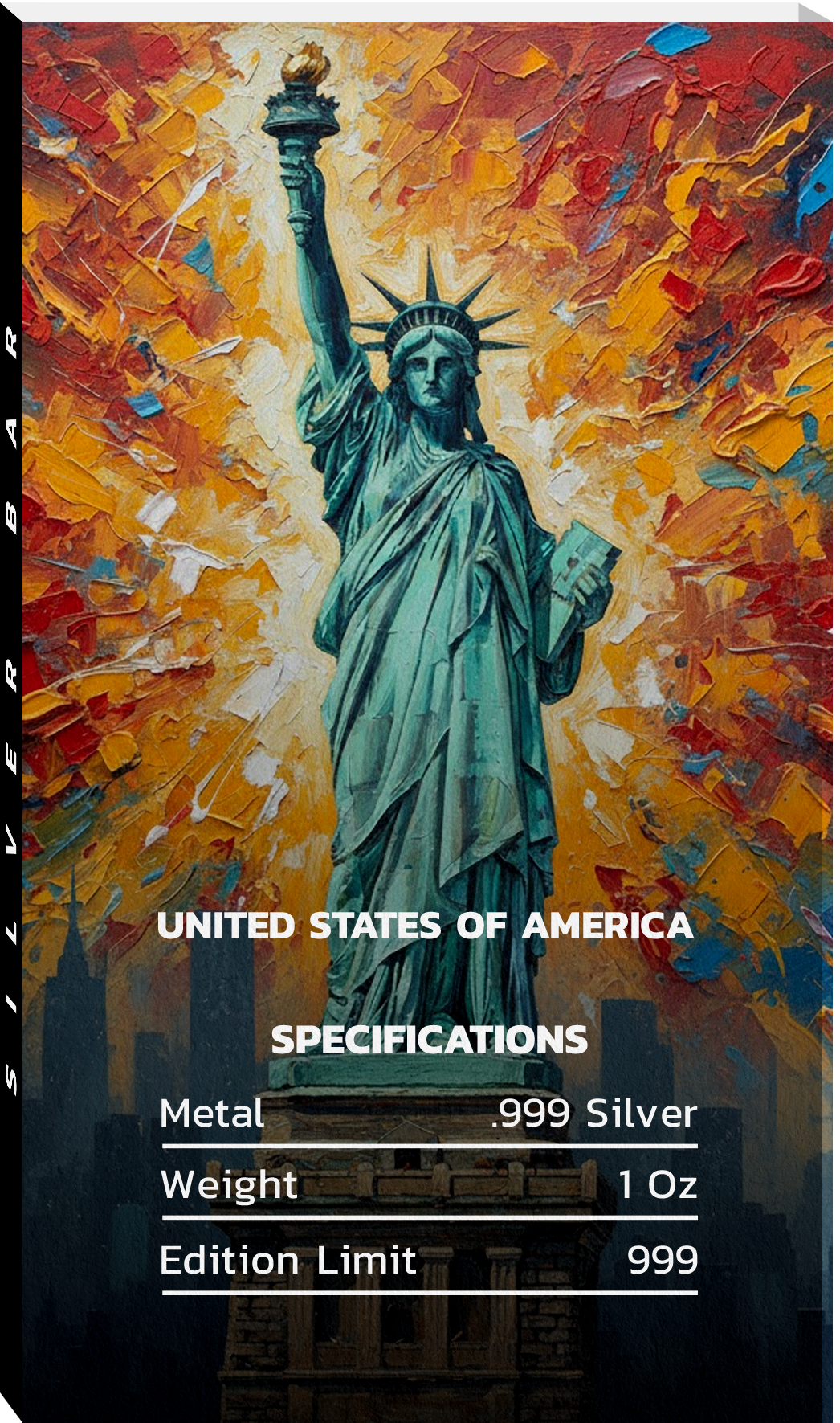 Flags of the World Silver Bar Series - USA - CoinsTV