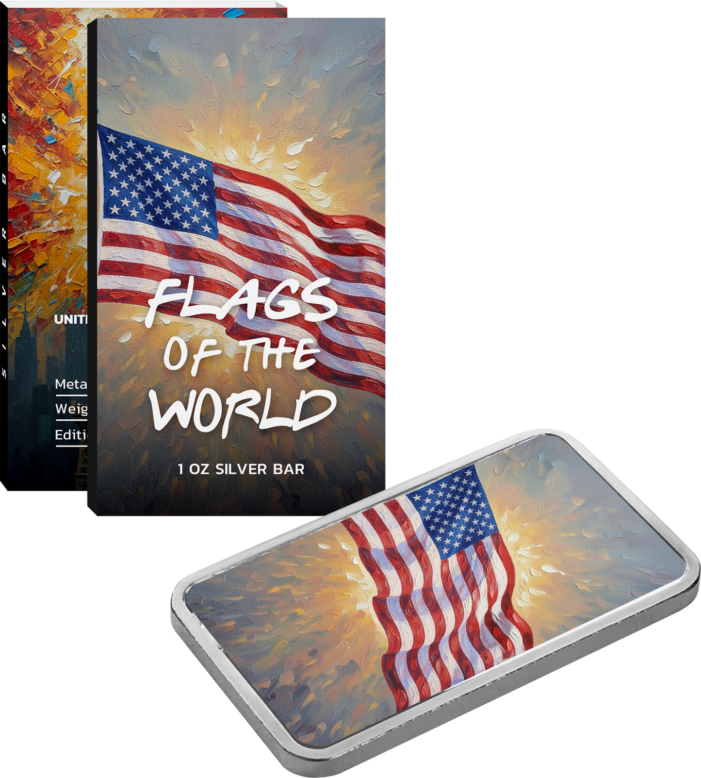Flags of the World Silver Bar Series - USA - CoinsTV