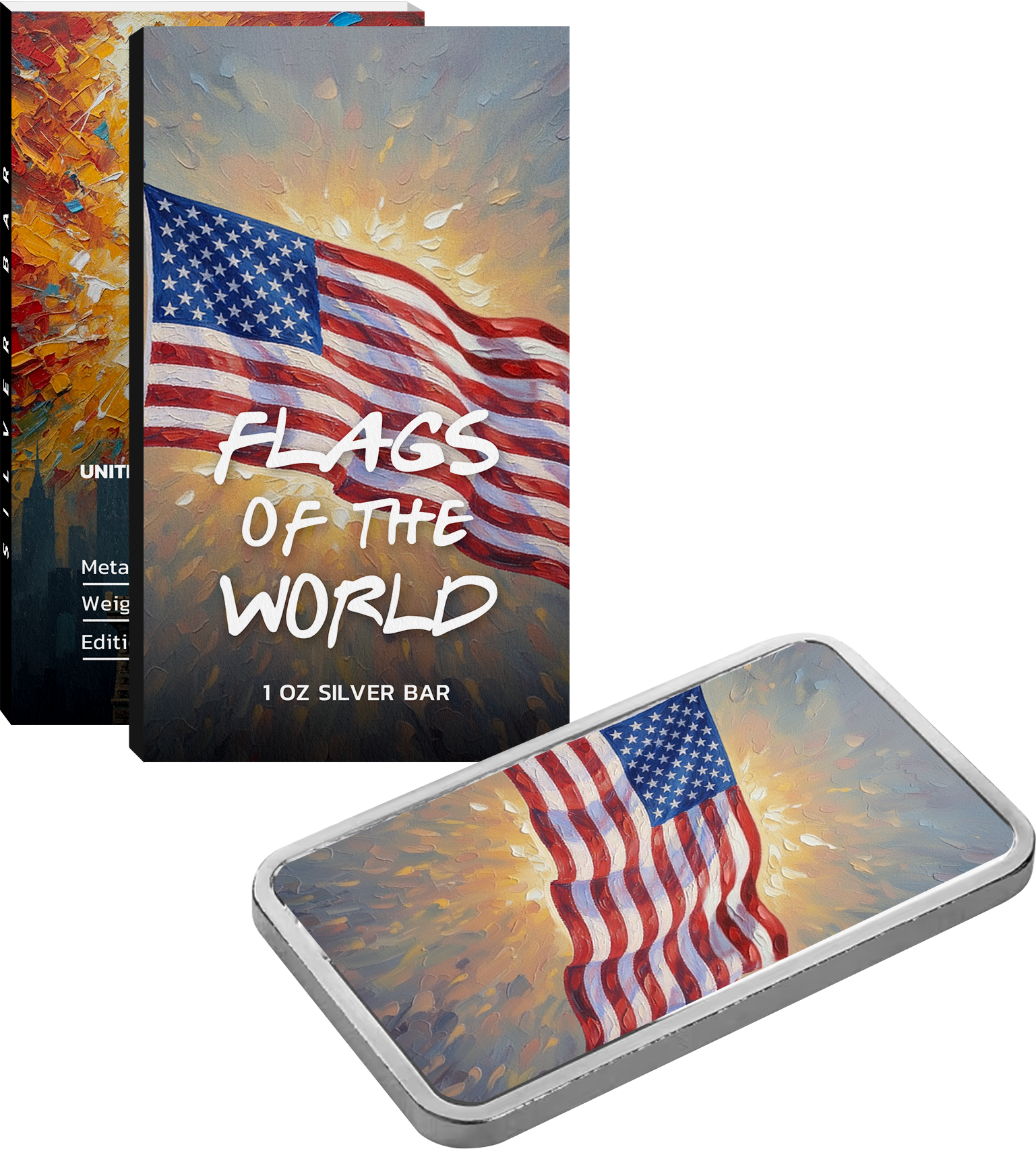 Flags of the World Silver Bar Series - USA - CoinsTV