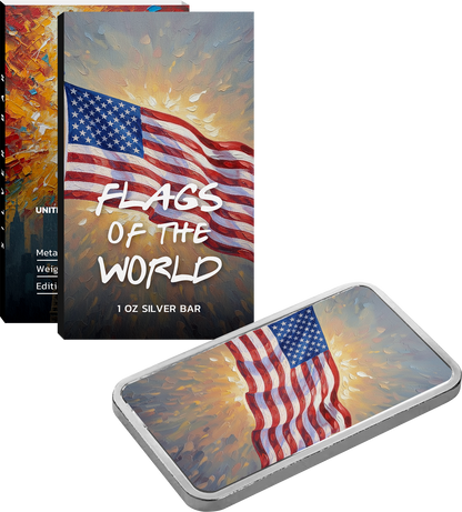 Flags of the World Silver Bar Series - USA - CoinsTV