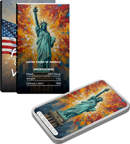 Flags of the World Silver Bar Series - USA - CoinsTV