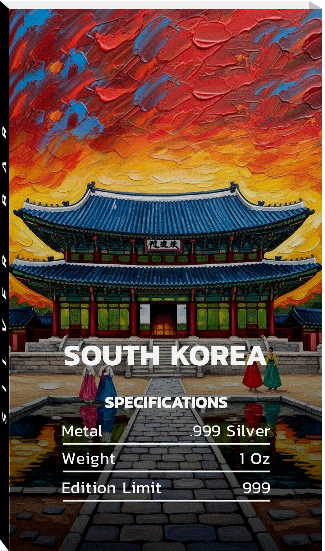 Flags of the World Silver Bar Series - South Korea - CoinsTV