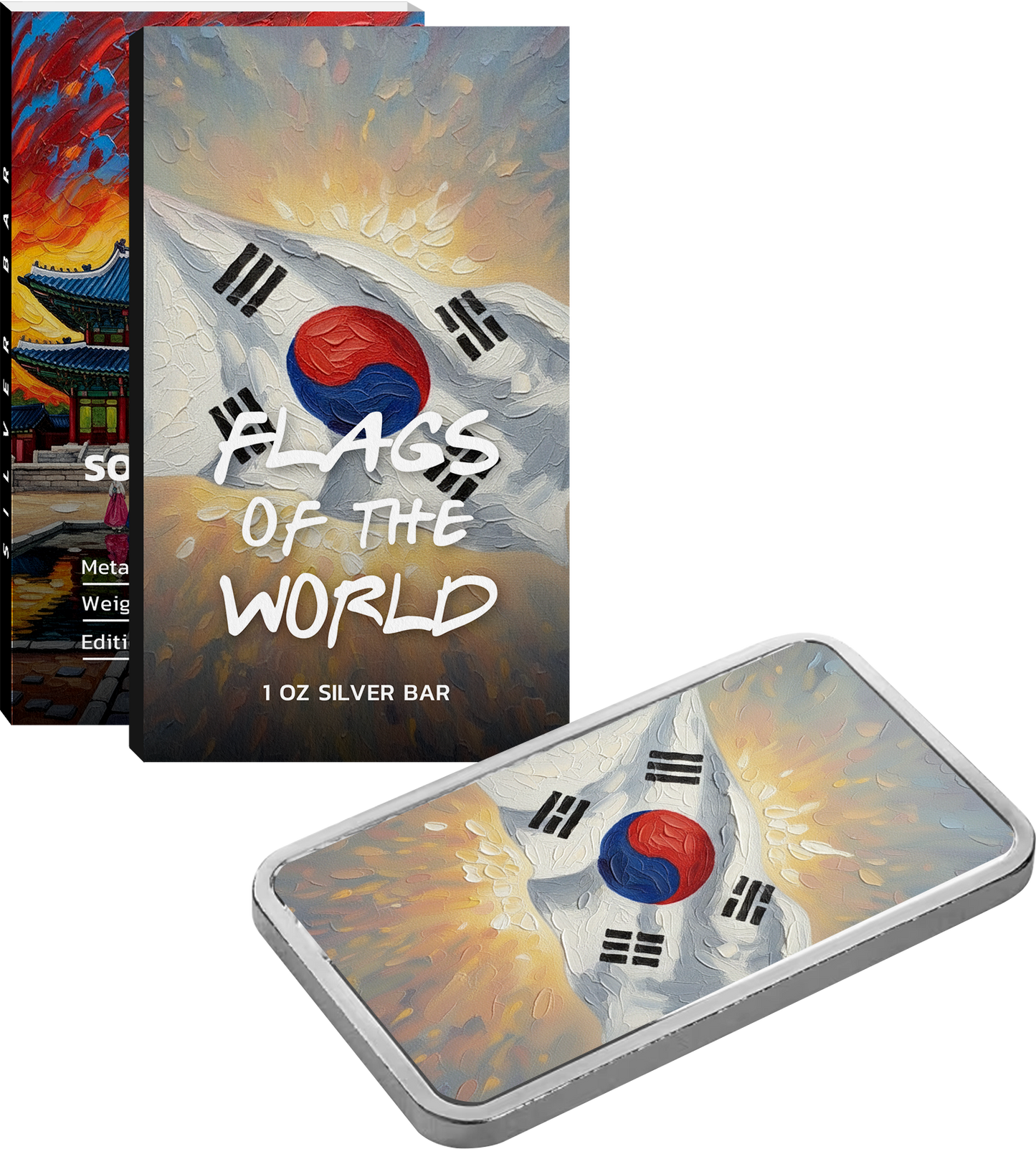 Flags of the World Silver Bar Series - South Korea - CoinsTV