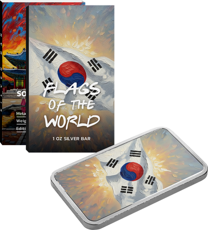 Flags of the World Silver Bar Series - South Korea - CoinsTV