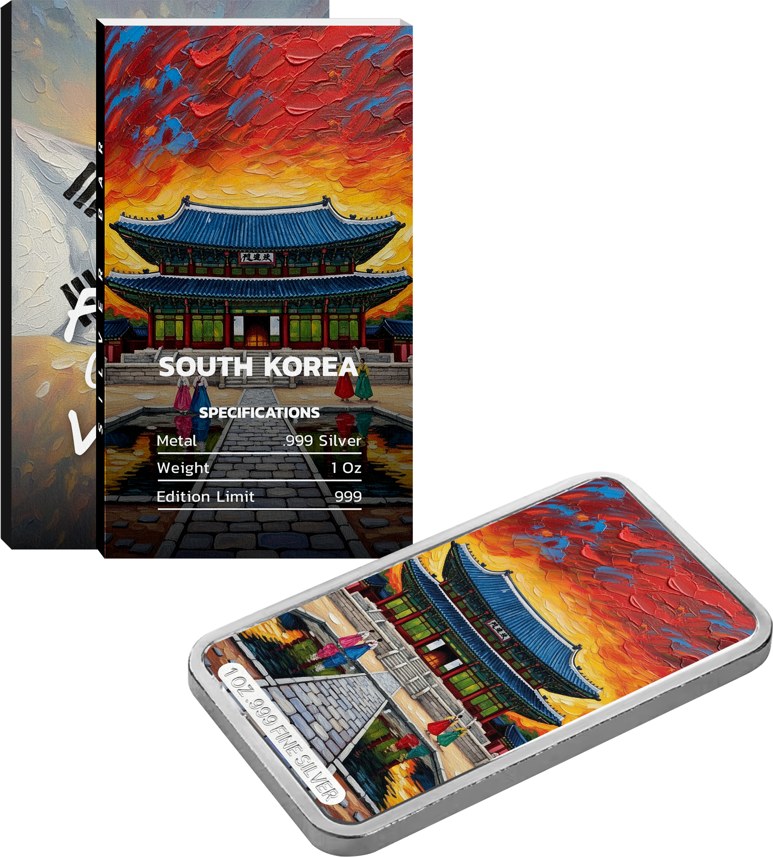 Flags of the World Silver Bar Series - South Korea - CoinsTV