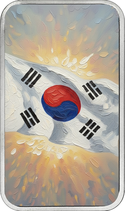 Flags of the World Silver Bar Series - South Korea - CoinsTV