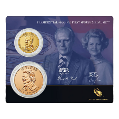 Presidential $1 Coin & First Spouse Bronze Medal Set - Gerald R. Ford