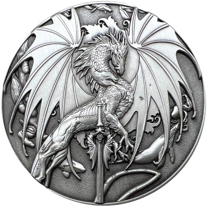 Seablade by Ruth Thompson 2.75" Antiqued Silver Plated Medal - CoinsTV
