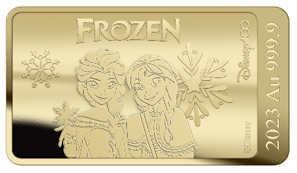 2023 Solomon Islands Disney Frozen 1/100 oz Gold Bar - CoinsTV