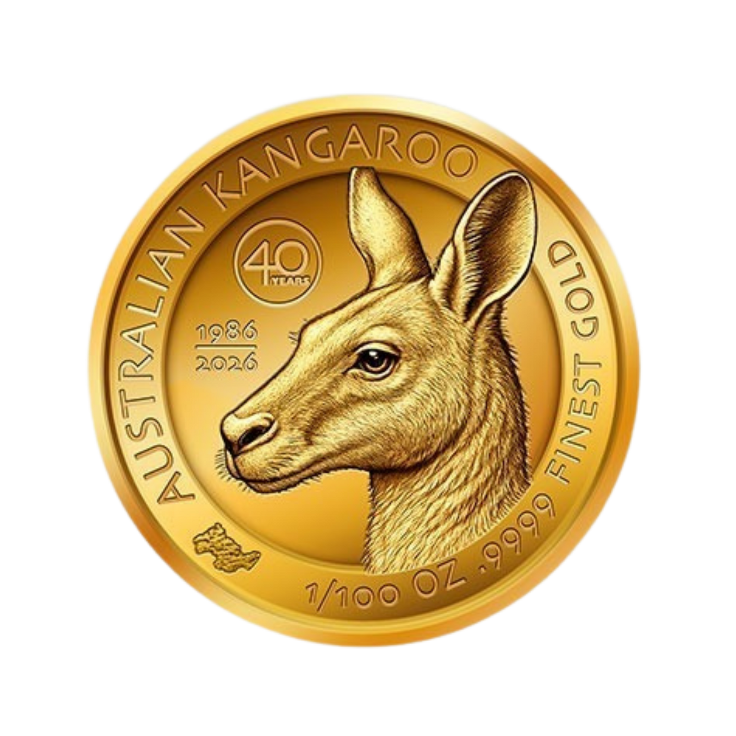 2026 Gambia 40 Years of the Australian Kangaroo 1/100 oz Gold Coin