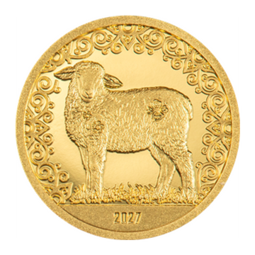 2027 Mongolia Year of the Sheep Lunar Collection .9999 0.5g Gold