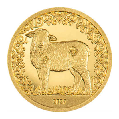 2027 Mongolia Year of the Sheep Lunar Collection .9999 0.5g Gold