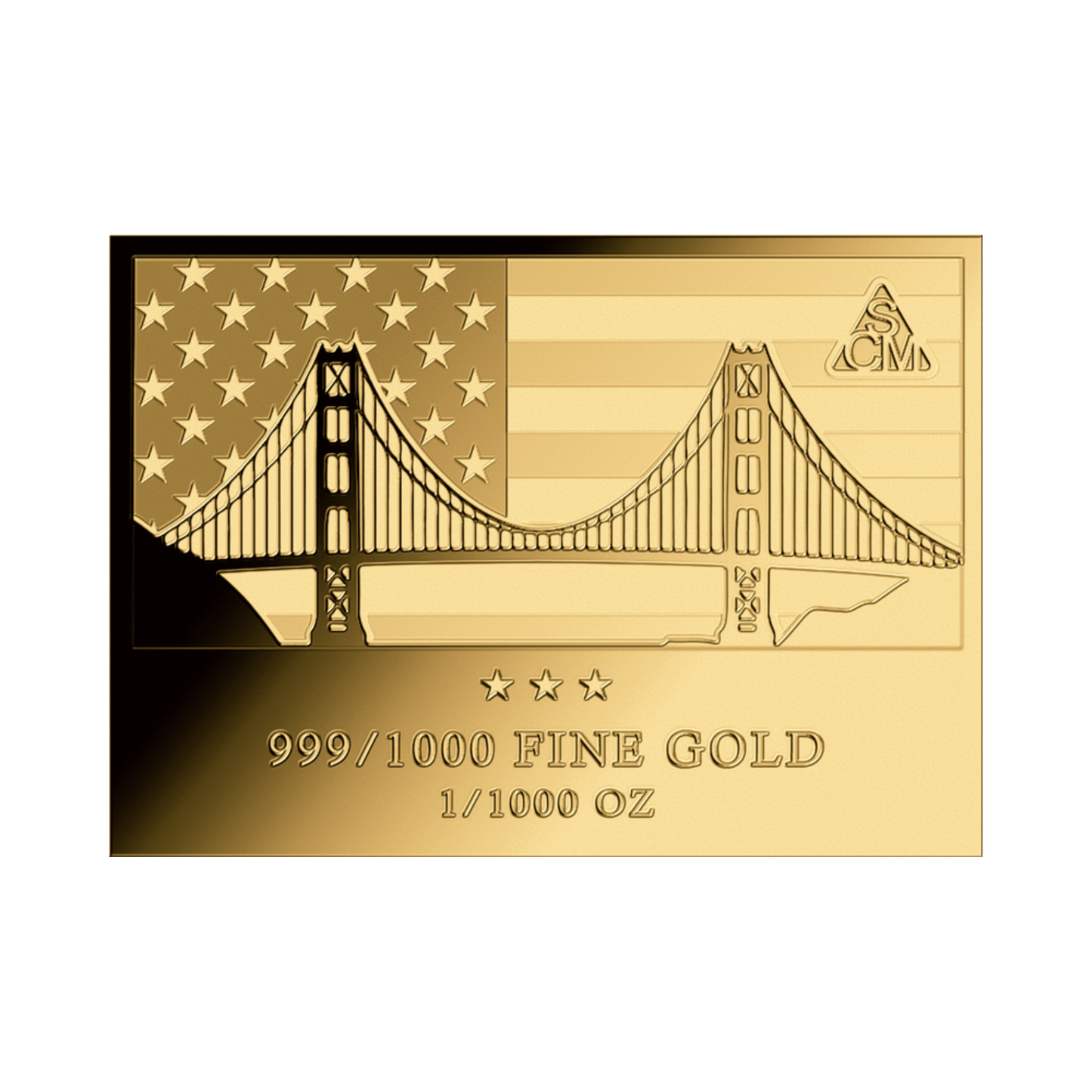 Golden Gate Bridge 1/1000 oz Gold Medal in Card - CoinsTV