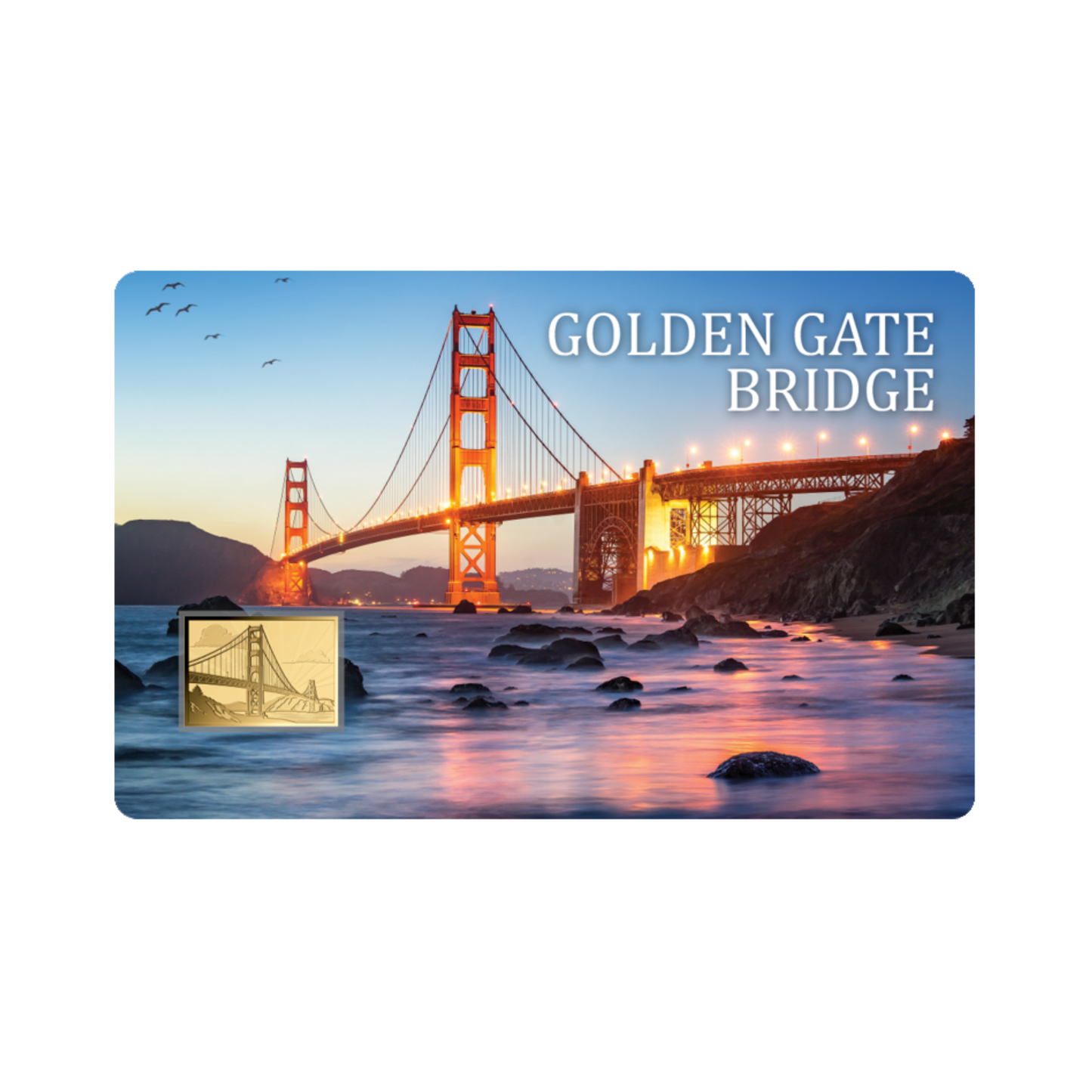Golden Gate Bridge 1/1000 oz Gold Medal in Card - CoinsTV
