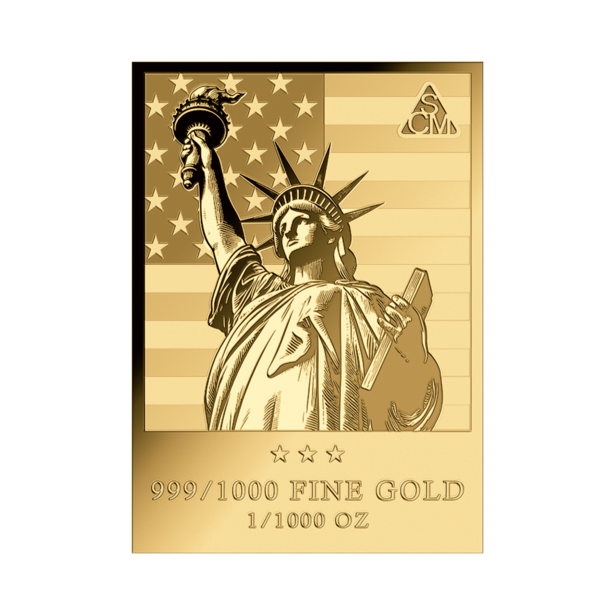 Statue of Liberty 1/1000 oz Gold Medal in Card