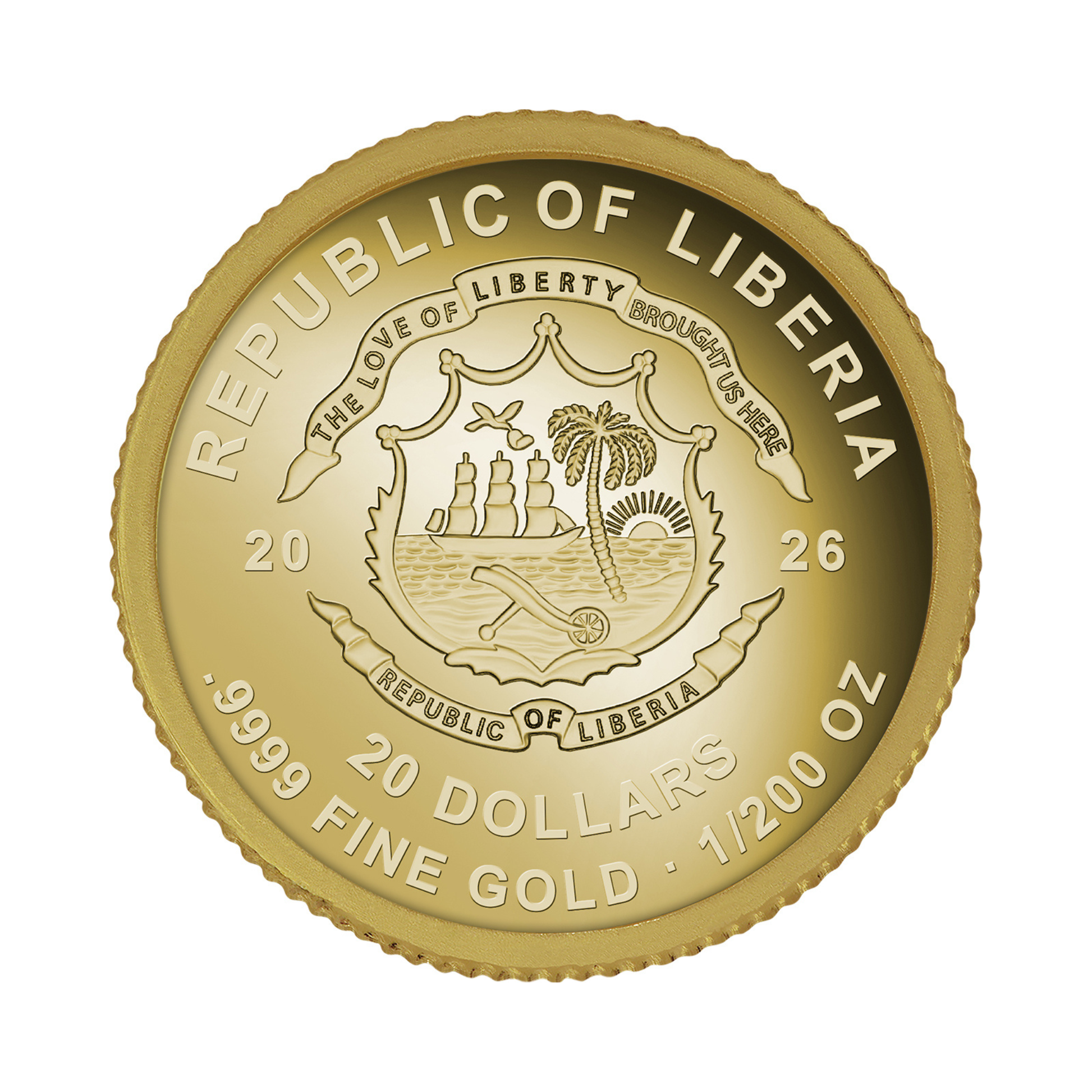 2026 Liberia Zeus Proof 1/200 oz Gold Coin - CoinsTV