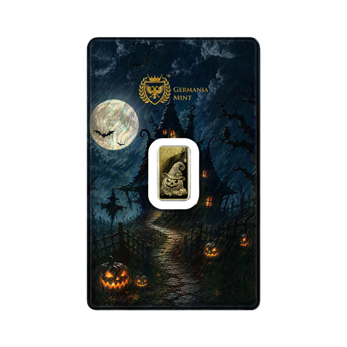 2026 Germania Mint Halloween 2026 1/100 oz Gold Bar in Card