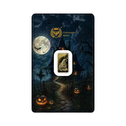 2026 Germania Mint Halloween 2026 1/100 oz Gold Bar in Card