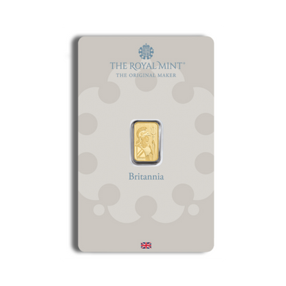 1 gram Gold Bar - Britannia (Carded)