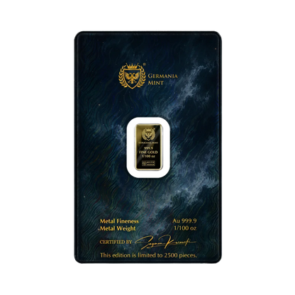 2026 Germania Mint Halloween 2026 1/100 oz Gold Bar in Card
